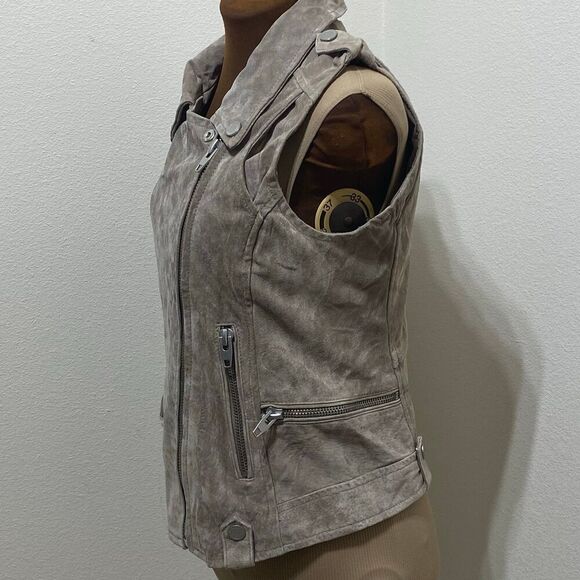 Blank NYC Genuine Suede Leather Motorcycle “Moto” Style Jacket/Vest Size  Small - Picture 6 of 11